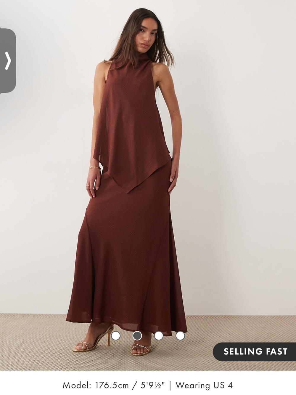 ASOS Brown Maxi Dress with High Neck